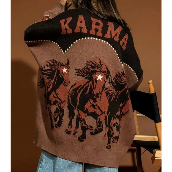 Untamed Wild Mustang Cardigan - Picture 1 of 8